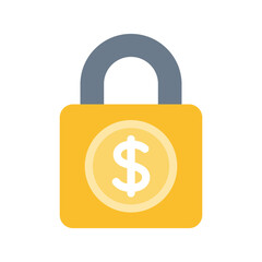 Financial security icon on white background.