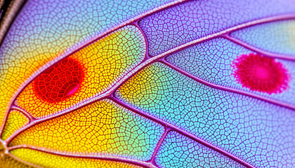 Butterfly wing pattern, Brightly lit abstract patterns and textures on a butterfly wing for backgrounds and design