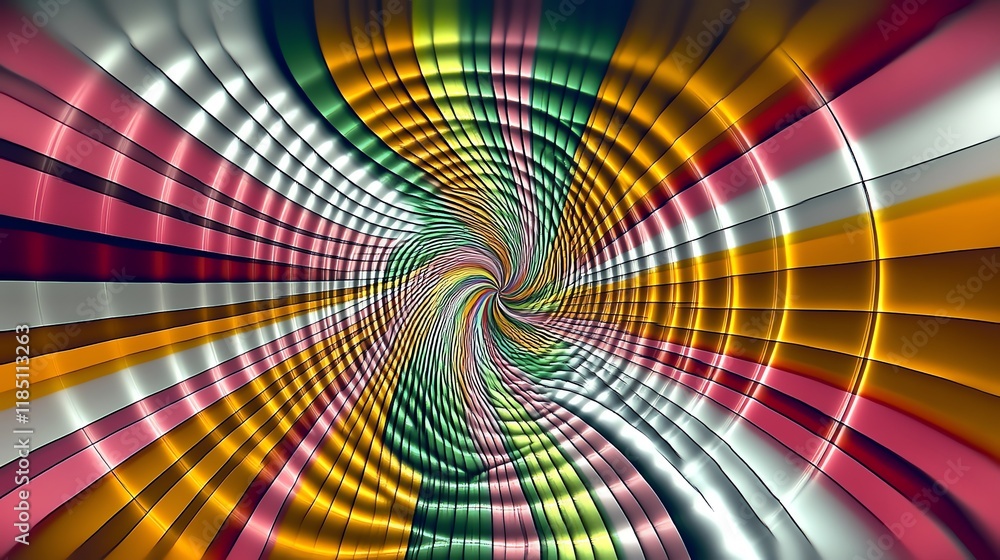 Poster a vibrant, swirling abstract design creating a sense of depth and motion.