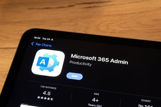 App store with Microsoft 365 Admin security app to be installed