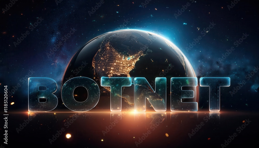 Poster exploring the concept of botnets in cybersecurity