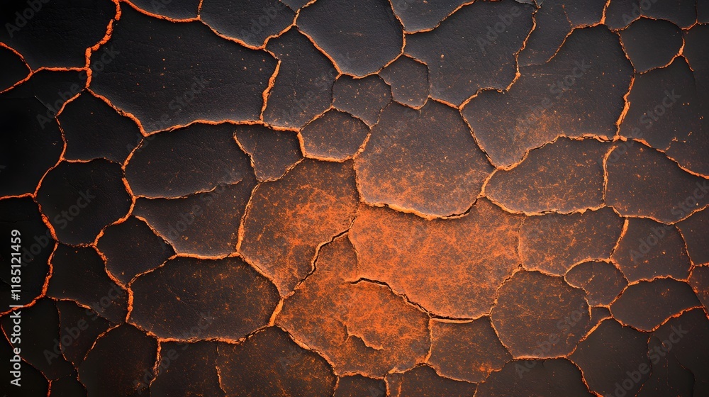 Poster abstract background of cracked paint texture displaying intricate patterns and warm tones, perfect f