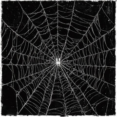 Obraz premium Spider Web black and white illustration