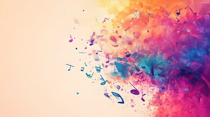 Obraz premium Abstract Colorful Music Notes Watercolor Painting