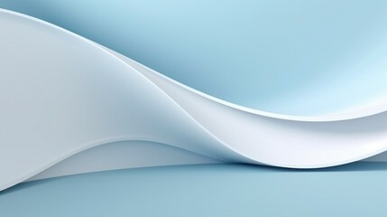Naklejka premium Blue and White Wave Background with layered ribbons, Open Side
