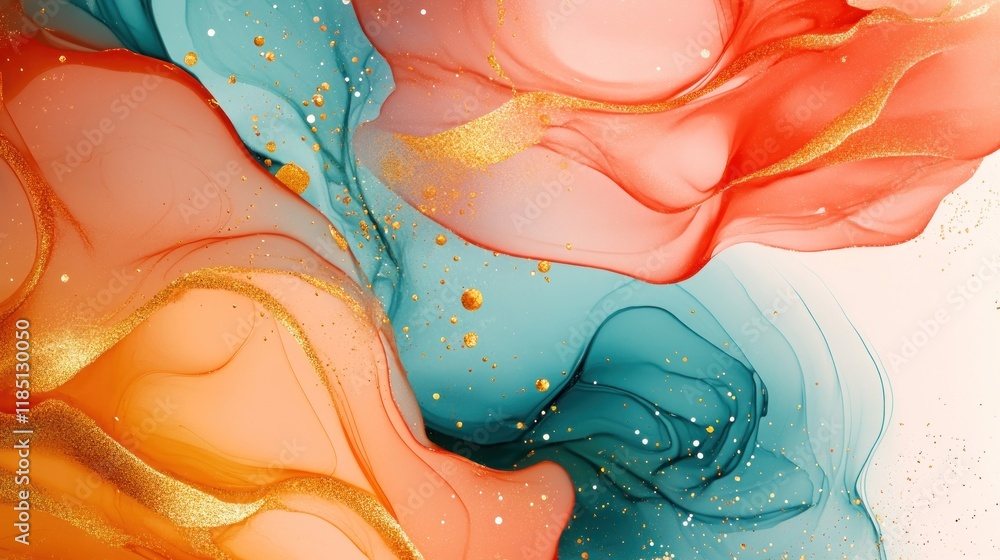 Aufkleber abstract color background with a flowing gradient theme