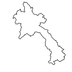 Vector outline spain Laos icon outline on white background
