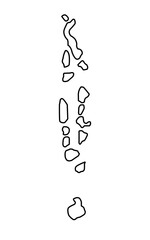 Vector outline spain Maldives icon outline on white background