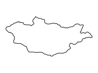 Vector outline spain Mongolia icon outline on white background