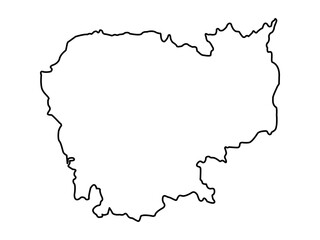 Vector outline spain Cambodia icon outline on white background