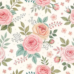 seamless background with roses