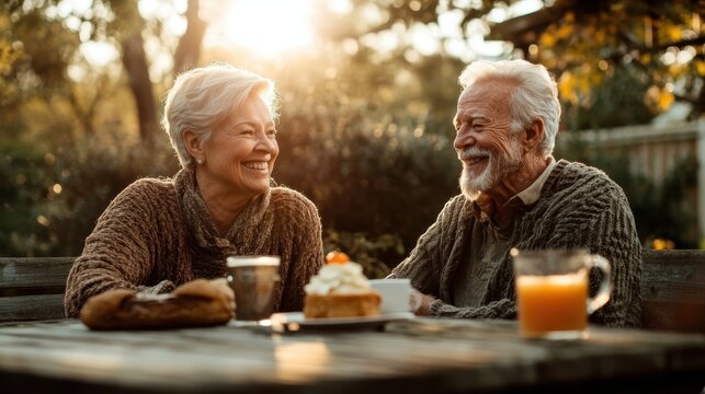 Seniors enjoy a warm afternoon gathering with coffee and treats in Houston