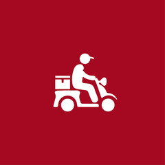 Delivery bike icon logo flat vector design