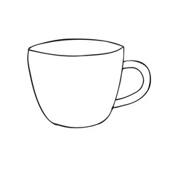 Vector hand drawn sketch doodle outline cup isolated on white background