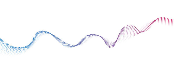 Flowing Dot Wave halftone gradient pattern on transparent background	
