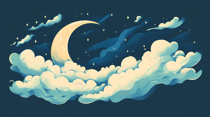 A moon-bound cloud. Moonbound. Illustration