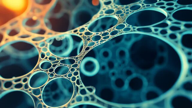 Intricately woven patterns mimic microscopic landscapes, evoking a mesmerizing abstract allure. Ai Generated