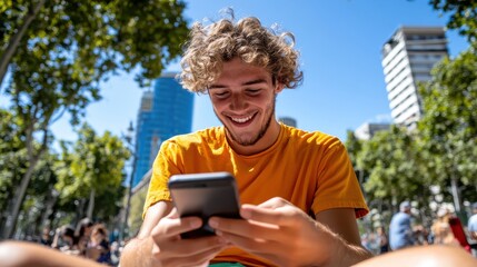 Friends in Barcelona enjoy staycation with smartphone and virtual assistant