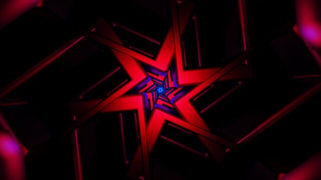Abstract Neon Mandala Animation With Rotating Geometric Motions