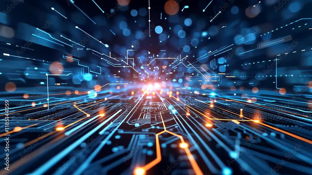Poster digitalization processor system or neural networks for artificial intelligence, high-tech, ai genera