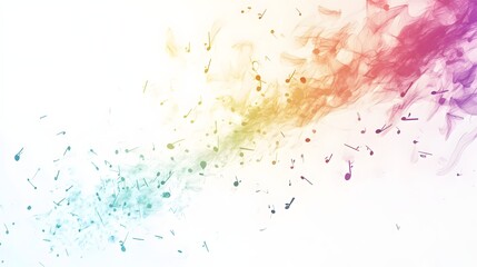 Colorful Abstract Music Notes Swirling In Air