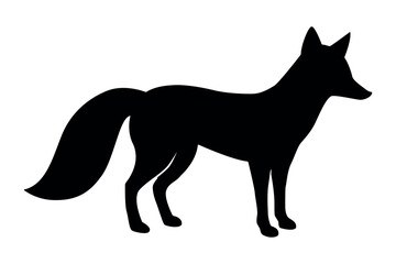 silhouette of a wolf, Fox silhouette. 