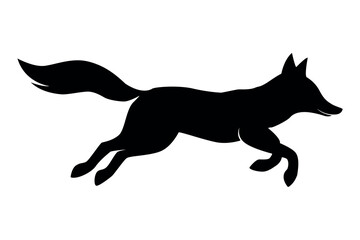 Fox Silhouette. fox silhouette on isolated background. Vector.  