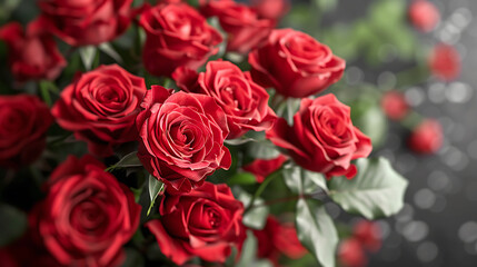 Fototapeta premium bouquet of red roses isolated on transparent background, perfect for wedding design, floral arrangements, and romantic decor 