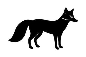 Fox Silhouette. fox silhouette on isolated background. Vector.  