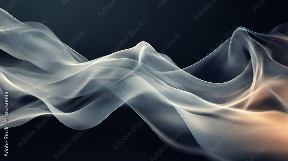 Poster abstract smoke background flowing on dark background