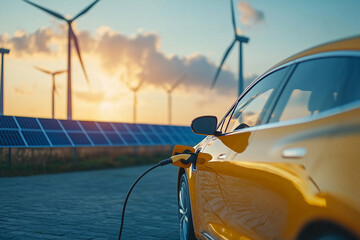 Charging electric cars conveniently located near wind and solar energy sources is essential