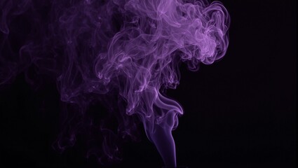 Fototapeta premium Intriguing purple smoke twirls above a candle holder casting a mysterious and elegant aura in the dimly lit background