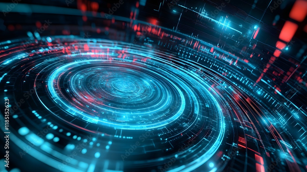 Aufkleber abstract futuristic technology circular interface design