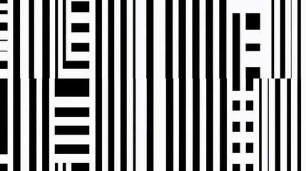 Barcode design features alternating black and white vertical lines along with distinct shapes, creating a striking visual pattern perfect for graphic design projects