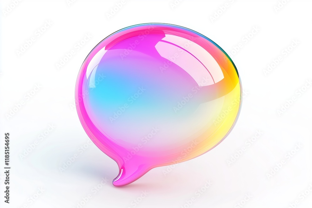 Poster message bubble icon with colorful gradient. 3d rendering illustration for graphic design, ui ux desi