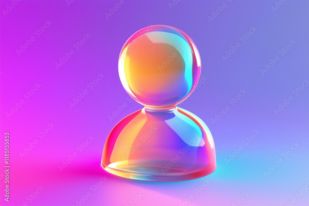 Poster user icon with colorful gradient. 3d rendering illustration for graphic design, ui ux design, presen