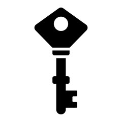 diamond shape skeleton key glyph icon for security secure