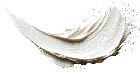 White creamy texture swirling dynamically on a white background