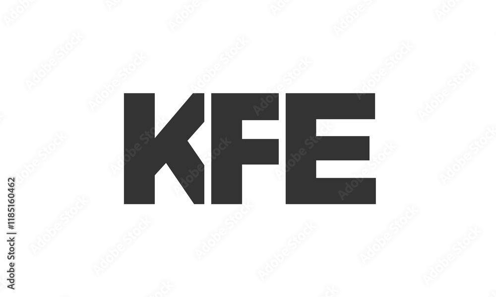 Poster kfe logo design template with strong and modern bold text. initial based vector logotype featuring s