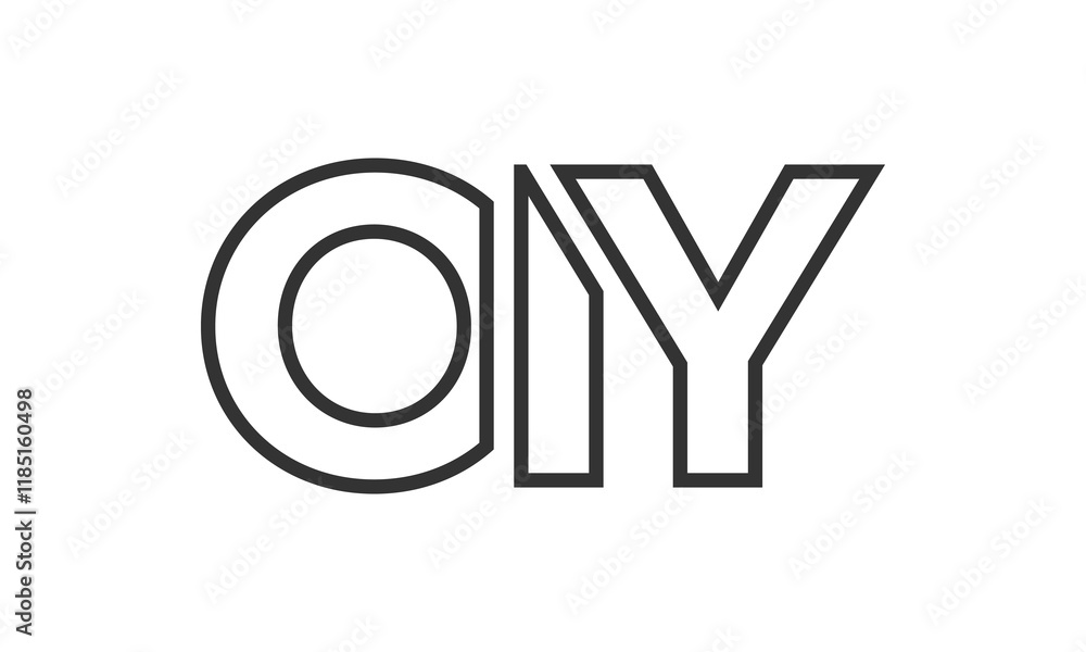 Poster oiy logo design template with strong and modern bold text. initial based vector logotype featuring s
