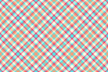 Checkered texture seamless background, decor pattern check fabric. Book vector tartan textile plaid in teal and light yellow colors.