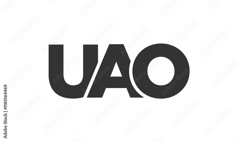 Poster uao logo design template with strong and modern bold text. initial based vector logotype featuring s