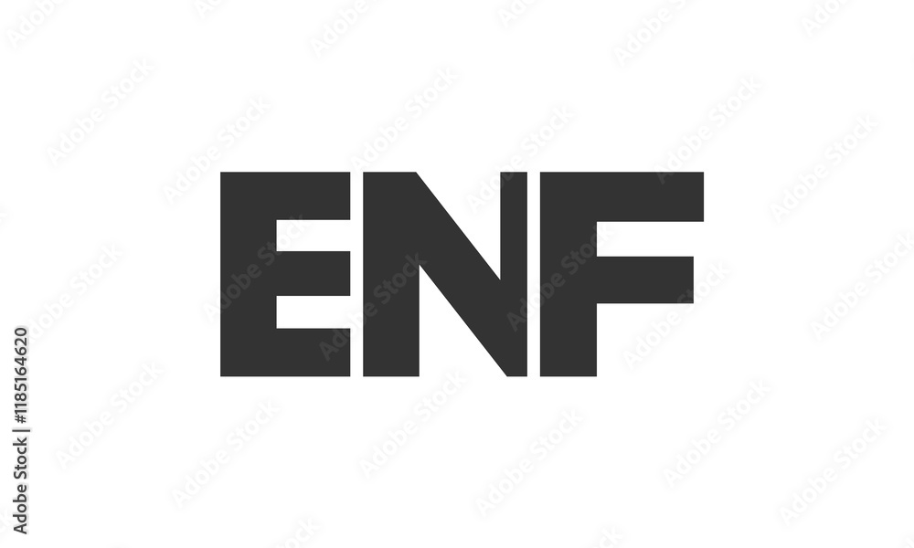 Fototapete enf logo design template with strong and modern bold text. initial based vector logotype featuring s