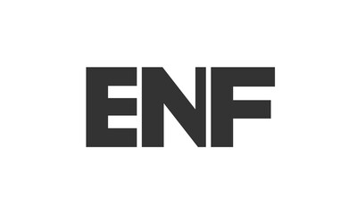 ENF logo design template with strong and modern bold text. Initial based vector logotype featuring simple and minimal typography. Trendy company identity.