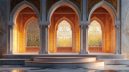 Fototapeta premium Palace arches sunset product display