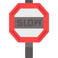 Slow Down Warning Icon