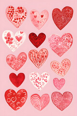 seamless background with hearts