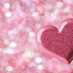 Obraz premium Pink Glitter Heart Valentine's Day