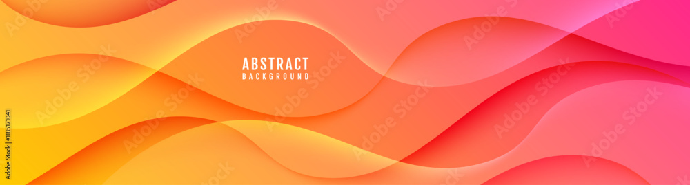 Poster 3d abstract background overlap layer on bright space with colorful flowing waves decoration. modern 
