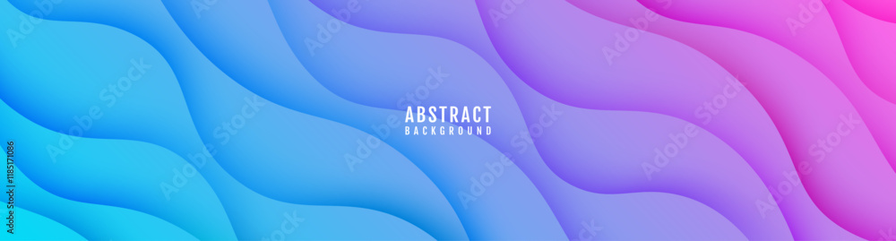 Poster 3d abstract background overlap layer on bright space with colorful flowing waves decoration. modern 